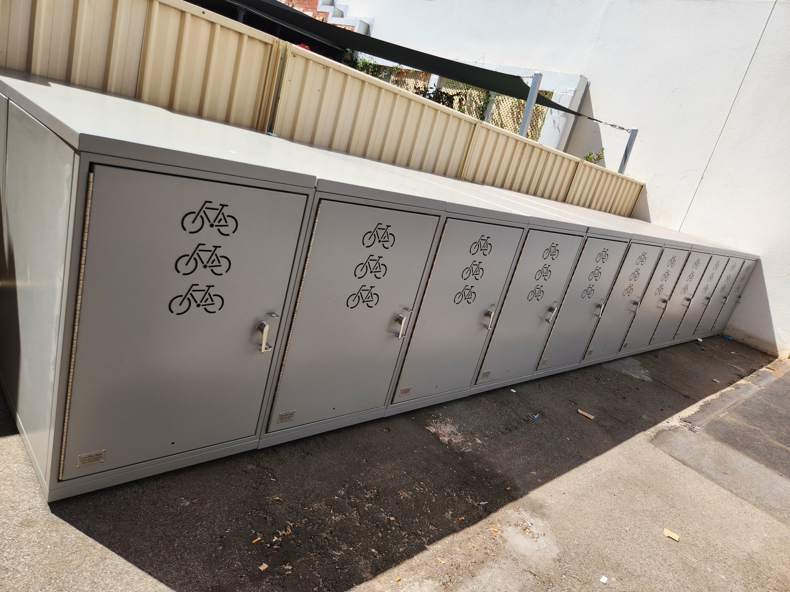 Secure bike storage installation